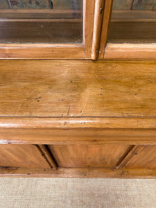 A 19th Century English Pine Bookcase Cabinet or Hutch with Glazed Doors