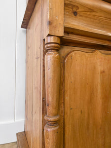 A 19th Century English Pine Bookcase Cabinet or Hutch with Glazed Doors
