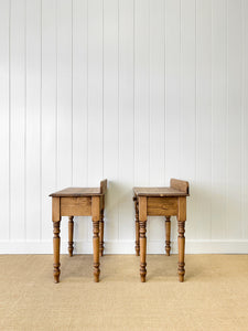 A Charming Pair of English Pine Bedside Tables