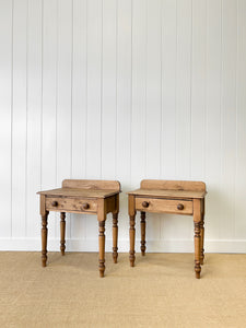 A Charming Pair of English Pine Bedside Tables
