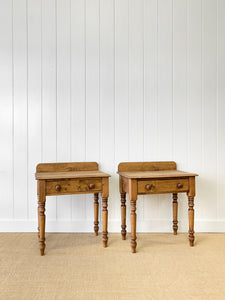A Charming Pair of English Pine Bedside Tables