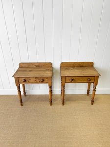 A Charming Pair of English Pine Bedside Tables