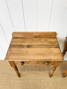 A Charming Pair of English Pine Bedside Tables