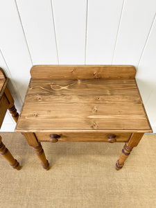 A Charming Pair of English Pine Bedside Tables