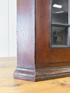 An Antique English George III Oak Wall Hanging Corner Cupboard
