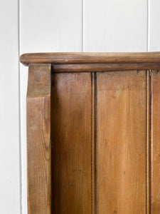 A Narrow Antique English Pine Settle or Hall Bench