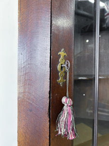 An Antique English George III Oak Wall Hanging Corner Cupboard