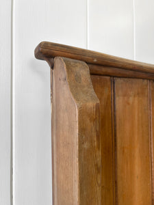 A Narrow Antique English Pine Settle or Hall Bench