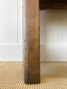 A Narrow Antique English Pine Settle or Hall Bench