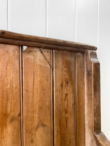 A Narrow Antique English Pine Settle or Hall Bench