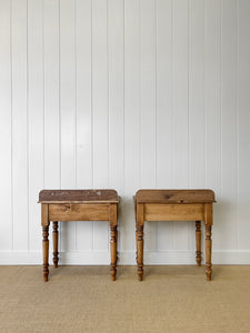 A Charming Pair of English Pine Bedside Tables