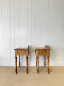 A Charming Pair of English Pine Bedside Tables