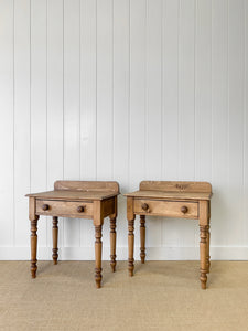 A Charming Pair of English Pine Bedside Tables