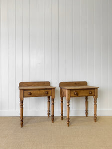 A Charming Pair of English Pine Bedside Tables