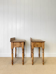 A Charming Pair of English Pine Bedside Tables