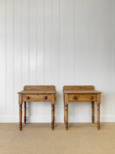 A Charming Pair of English Pine Bedside Tables