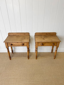 A Charming Pair of English Pine Bedside Tables