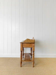 An English Country Pine Galleried Washstand or Console Table