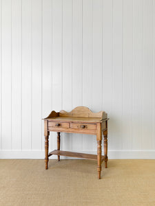 An English Country Pine Galleried Washstand or Console Table
