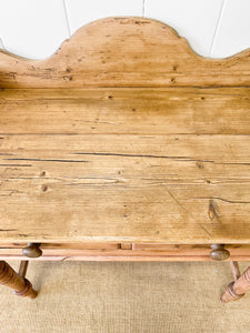 An English Country Pine Galleried Washstand or Console Table