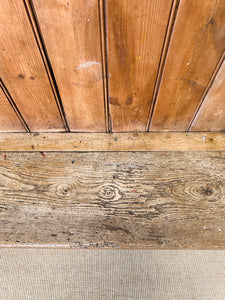 A Narrow Antique English Pine Settle or Hall Bench