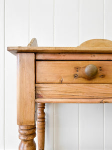 An English Country Pine Galleried Washstand or Console Table