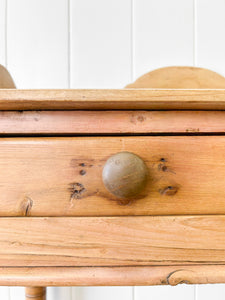 An English Country Pine Galleried Washstand or Console Table