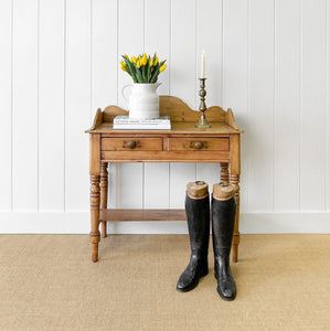 An English Country Pine Galleried Washstand or Console Table