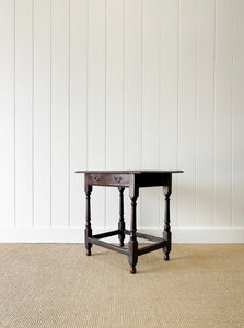 A Very Good English Oak 18th Century Side Table or Nightstand