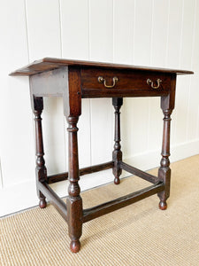 A Very Good English Oak 18th Century Side Table or Nightstand