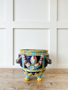 A Bright and Colorful Majolica Jardiniere