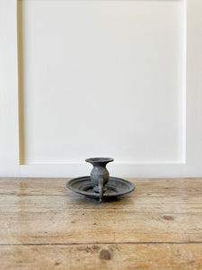 An Antique Pewter Candlestick Holder or Chamberstick