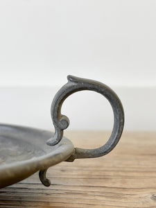 An Antique Pewter Candlestick Holder or Chamberstick