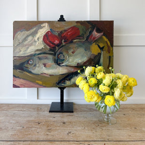 A Swedish Still Life Painting of Fish and Red Peppers c1920