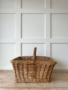 Antique English Wicker Market Basket