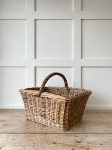 Antique English Wicker Market Basket