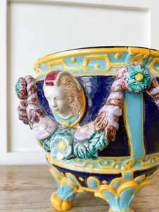 A Bright and Colorful Majolica Jardiniere
