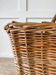 Antique English Wicker Market Basket