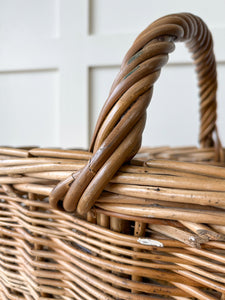 Antique English Wicker Market Basket