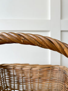 Antique English Wicker Market Basket