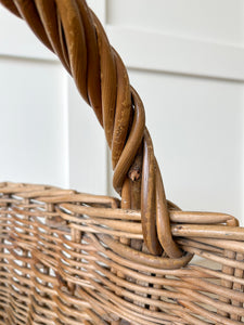 Antique English Wicker Market Basket