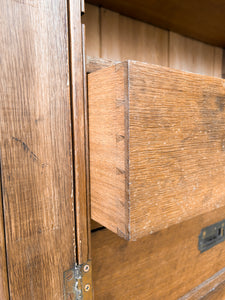A Stately English 19th Century Oak Linen Press Cupboard