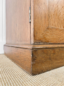 A Stately English 19th Century Oak Linen Press Cupboard