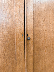 A Stately English 19th Century Oak Linen Press Cupboard