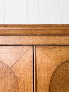 A Stately English 19th Century Oak Linen Press Cupboard
