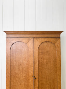 A Stately English 19th Century Oak Linen Press Cupboard