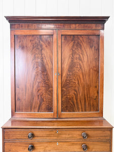 A Stunning Mahogany 19th Century English Secretary Bookcase