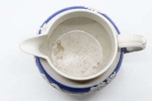 Antique Blue and White Pitcher with A Fox Hunting Scene