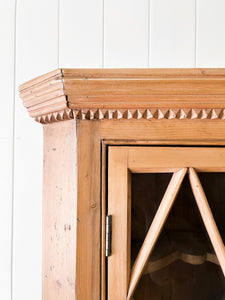 An English 19th Century Pine Corner Cupboard with Astragal Glazed Doors