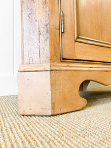 An English 19th Century Pine Corner Cupboard with Astragal Glazed Doors